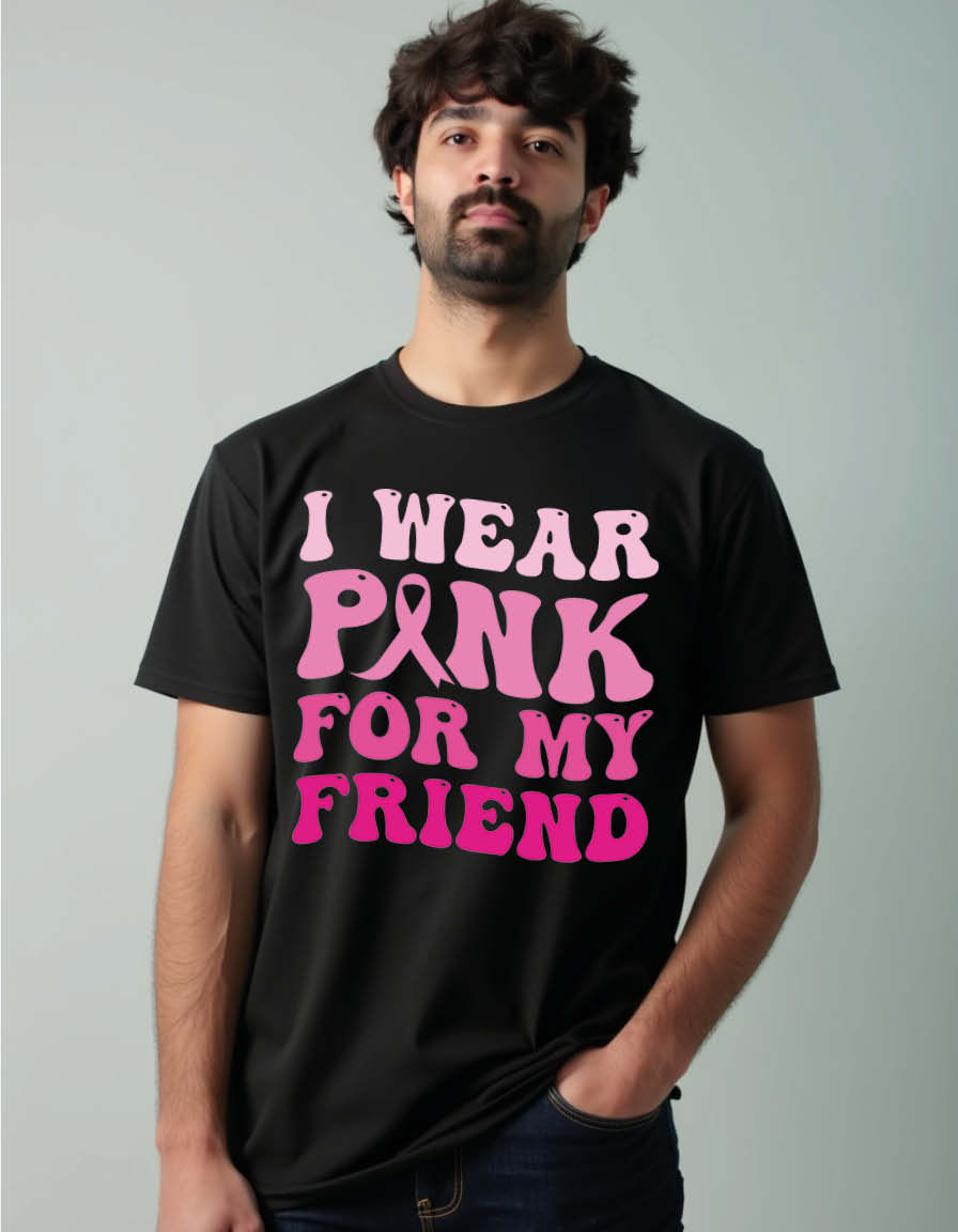 Thumbnail: i wear pink for my friend Unisex Printed Graphic T-Shirt For Mens, Womens & Kids