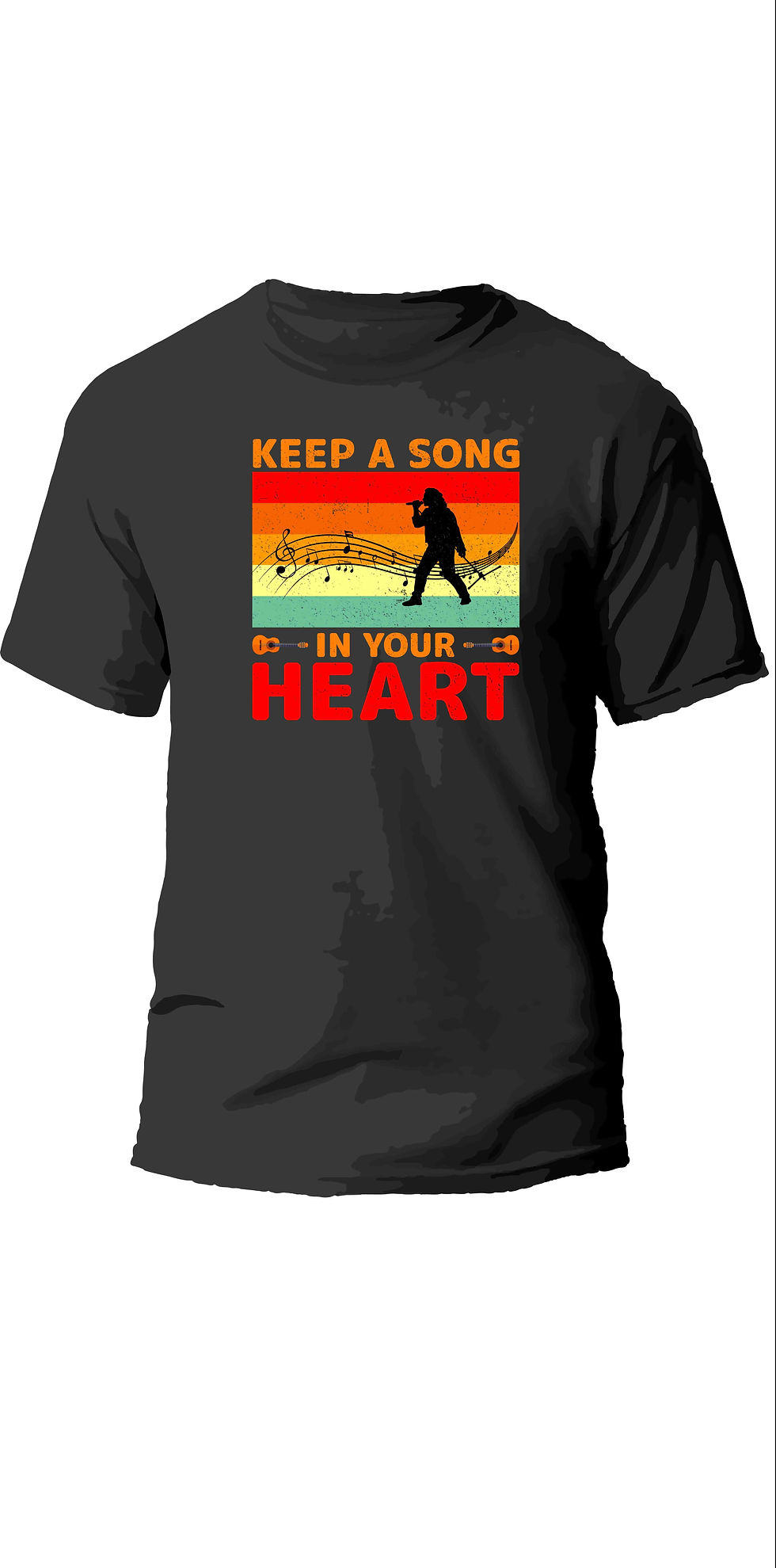 keep a song on your heart typography printed t shirts
