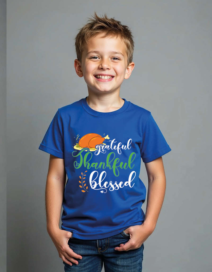 Thumbnail: greatful thankful blessed Unisex Printed Graphic T-Shirt for Mens,Womens & Kids