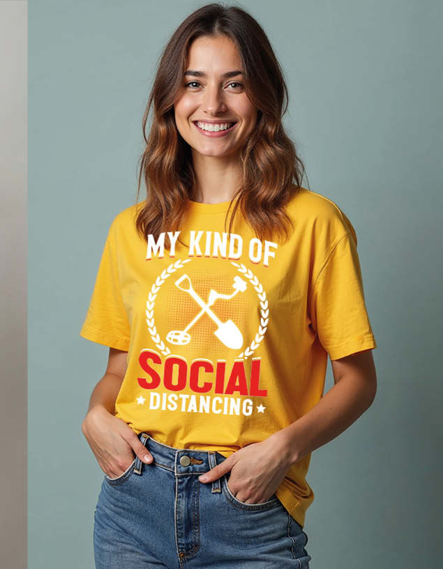 Thumbnail: My kind of social distancing Unisex Printed Graphic T-shirt