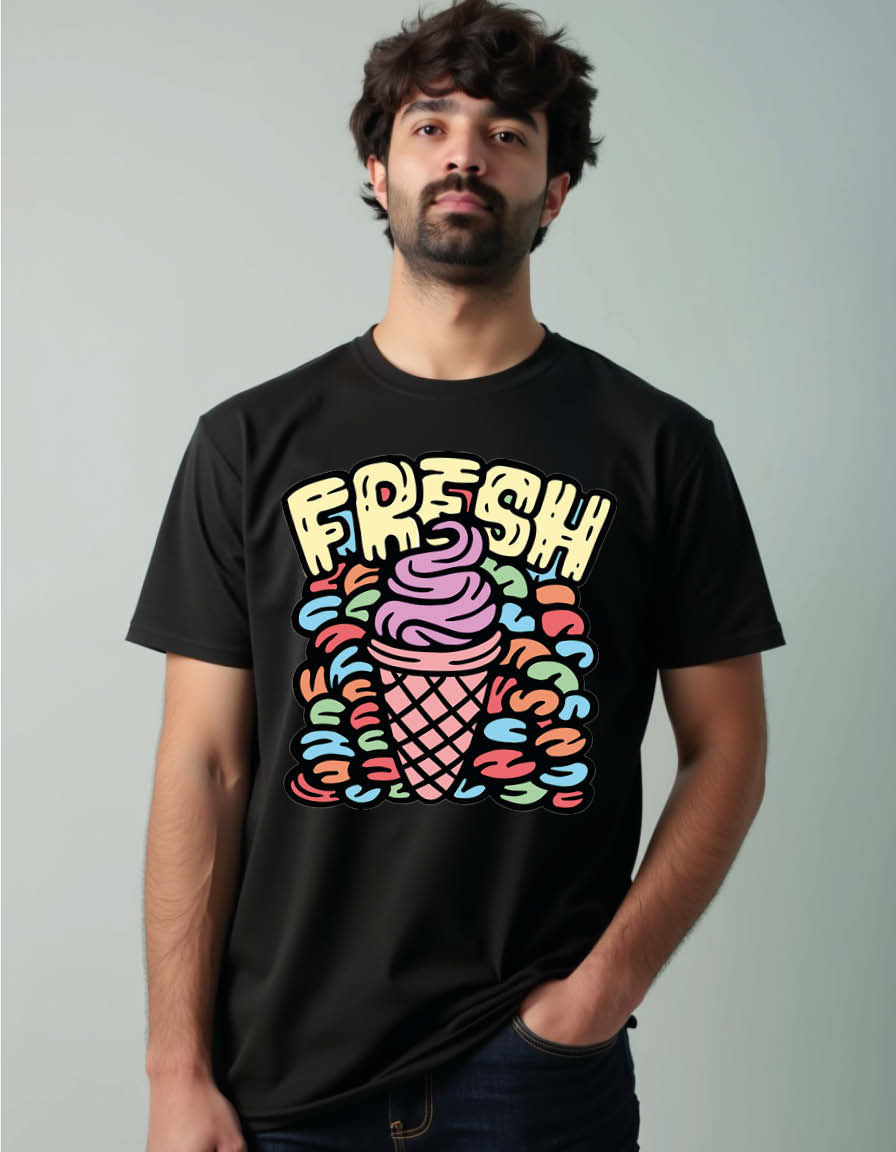 Thumbnail: fresh Vintage Unisex Printed Graphic T-Shirt For Mens, Womens & Kids