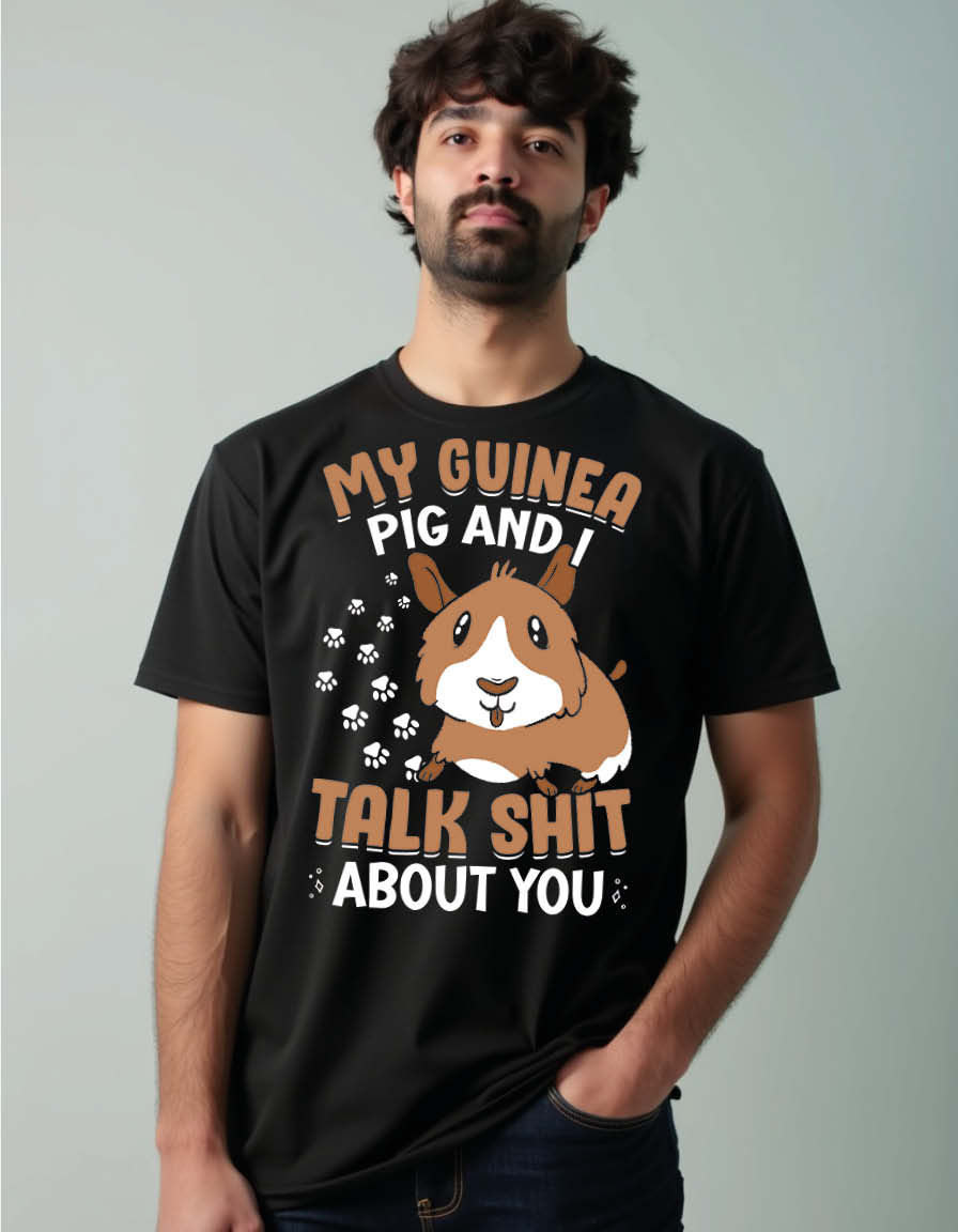 Thumbnail: mt guinea pig and i talk shit about you Unisex Printed Graphic T-Shirt