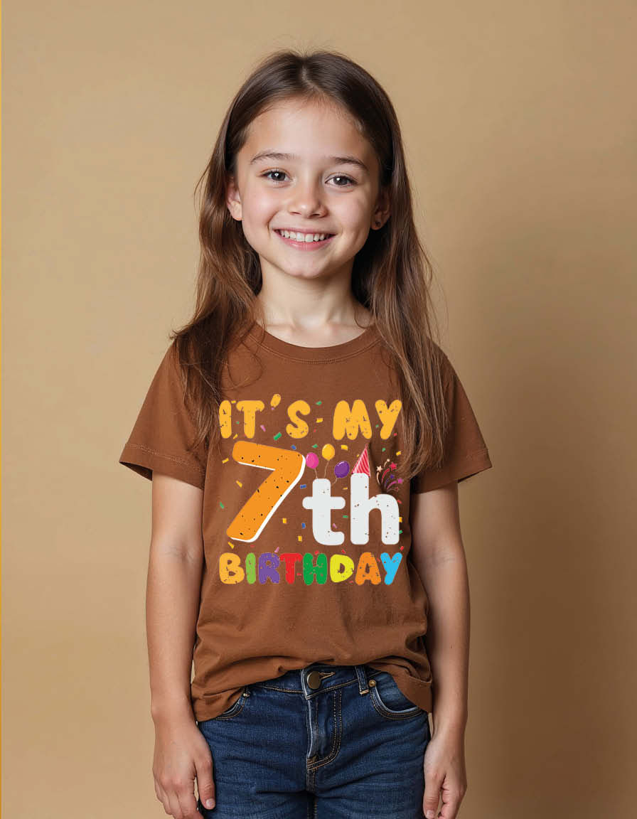Thumbnail: it's my 7th birthday Unisex Printed Graphic T-Shirt For Mens Womens & Kids