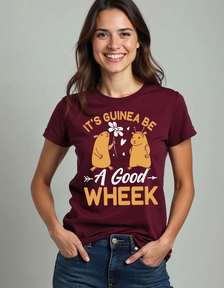 Thumbnail: it's guinea be a good wheek Unisex Printed Graphic Tee for Mens,Womens & Kids
