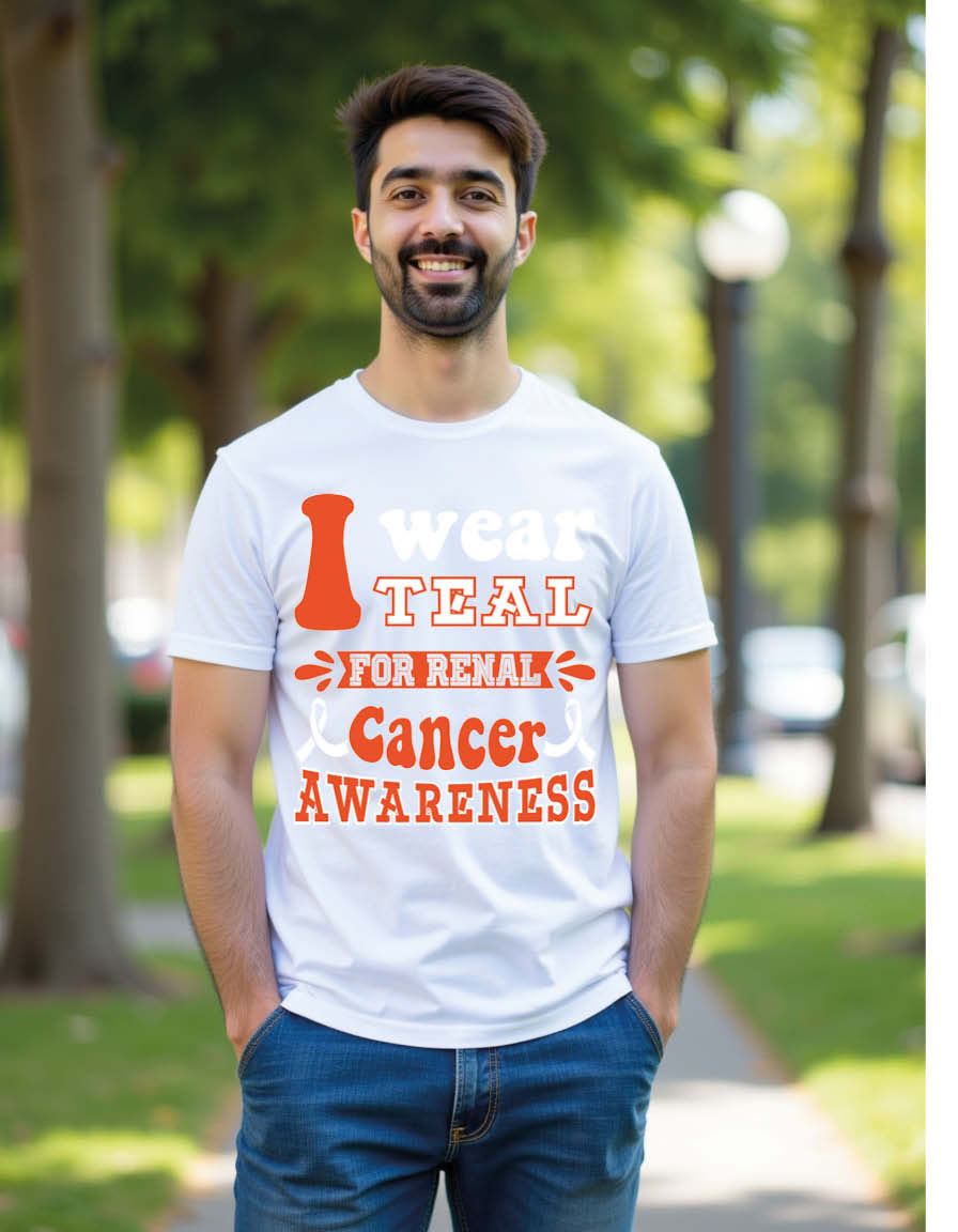 Thumbnail: i wear teal for renal cancer awareness Unisex Printed Graphic T-Shirt