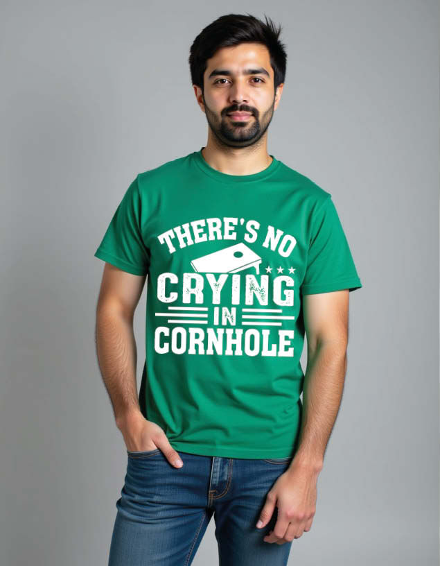 Thumbnail: There is no crying in cornhole Unisex Printed Graphic T-shirt