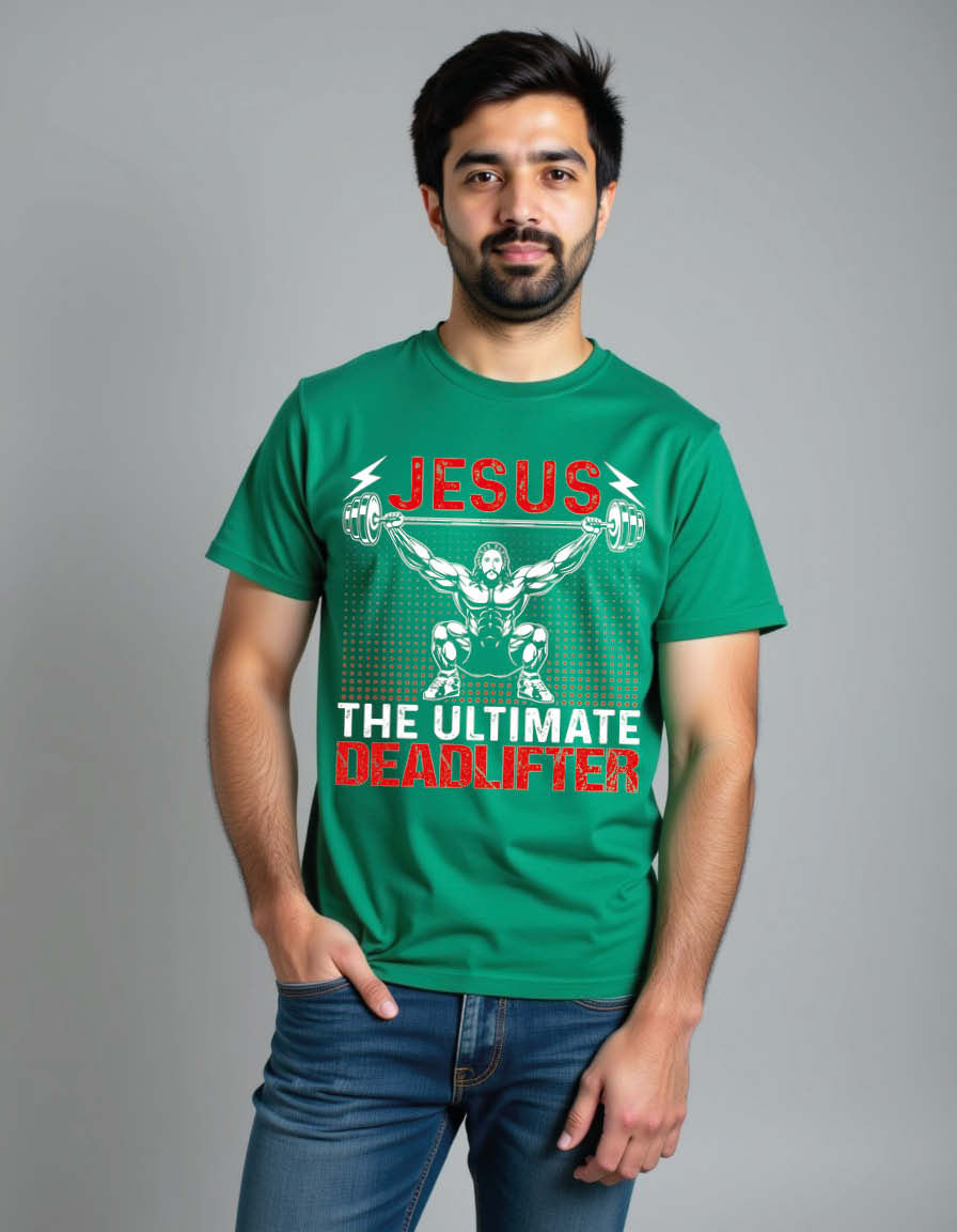 Thumbnail: jesus the ultimate deadlifter Classic Unisex Printed Graphic T-Shirt