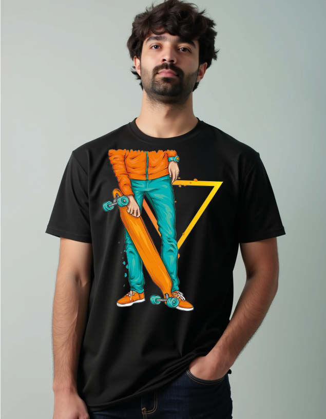 Thumbnail: Skateboard Classic Unisex Printed Graphic T-Shirt for Mens,Womens & Kids