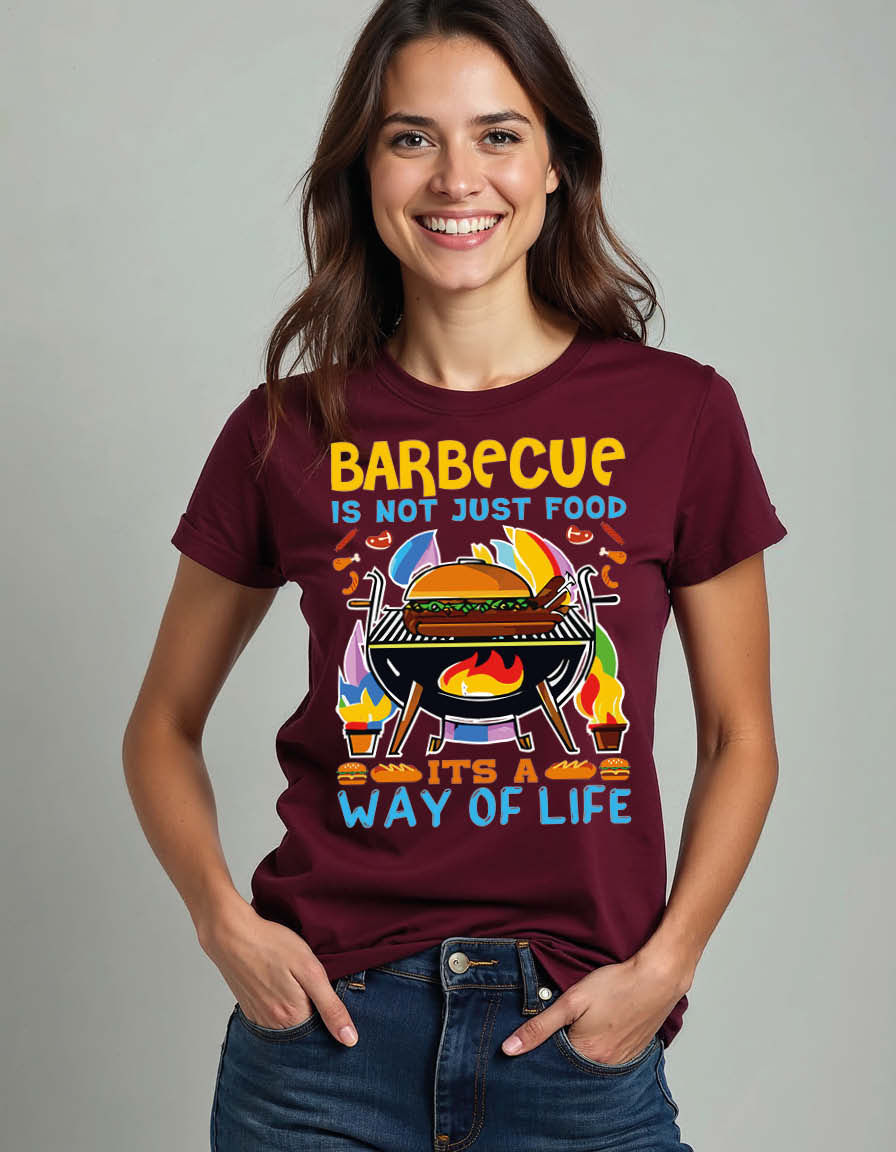 Thumbnail: Barbecue is not just food its a way to life Unisex Printed Graphic T-shirt