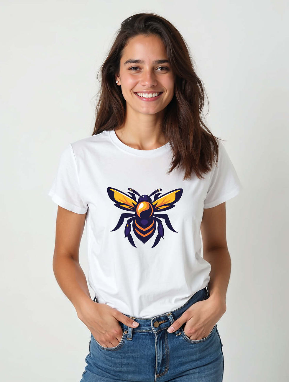 Bold Yellow Bee Unisex Printed Graphic T-Shirt For Mens, Womens & Kids