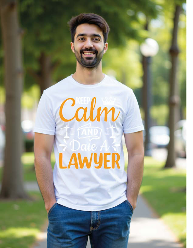 Thumbnail: keep calm and date a lawyer Unisex Printed GraphicT-Shirt For Mens Womens & Kids