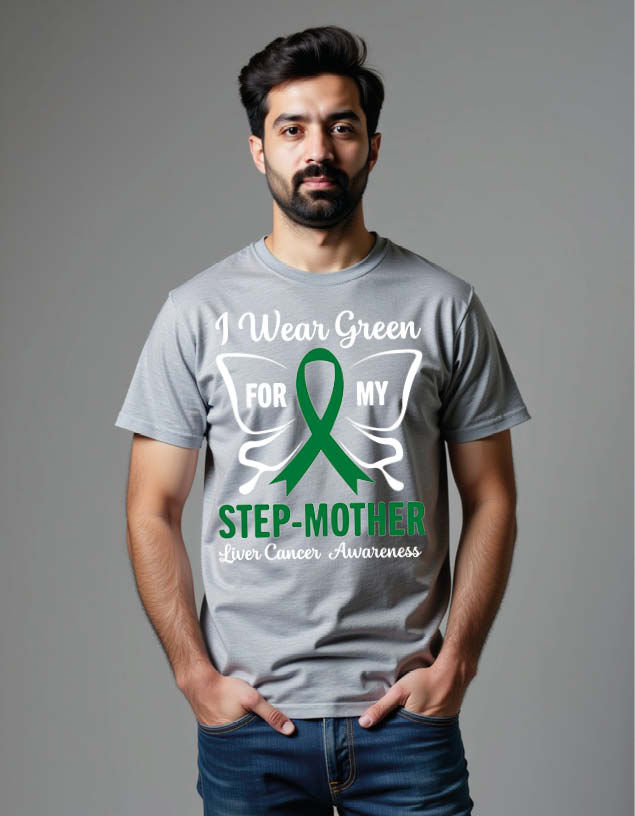 Thumbnail: i wear green for my step- mother liver cancer awareness Unisex Printed tees