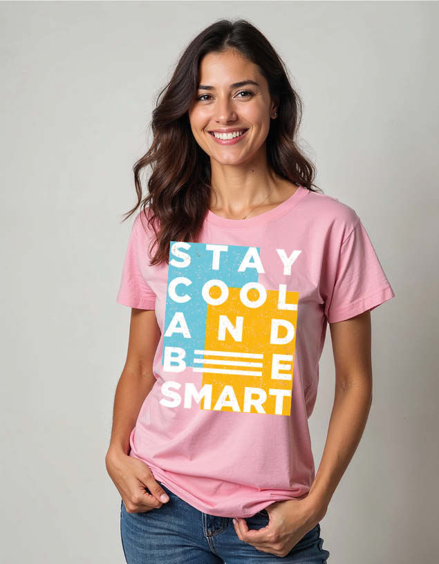 Thumbnail: stay cool and be smart Unisex Printed Graphic T-Shirt For Mens Womens & Kids
