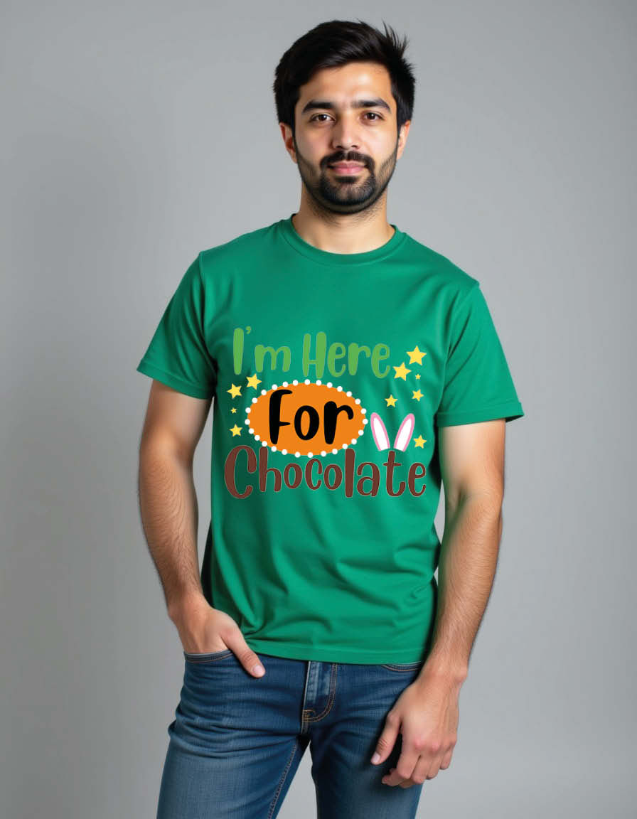 Thumbnail: i'm here for chocolate Unisex Printed Graphic T-Shirt For Mens, Womens & Kids