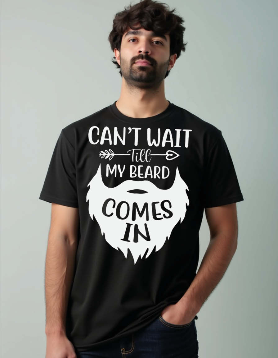 can't wait till my beard comes in Vintage Unisex Printed Graphic T-Shirt