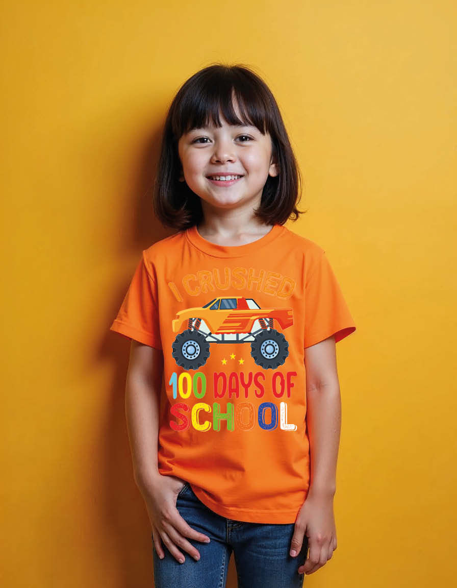 Thumbnail: i crushed 100 days of school Unisex Printed Graphic Tees For Mens, Womens & Kids