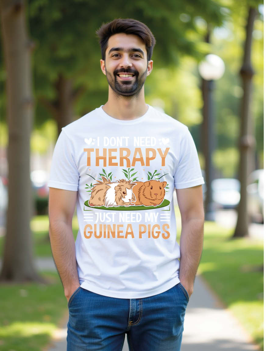 Thumbnail: i don't need therapy just need my guinea pigs Unisex Printed Graphic T-Shirt