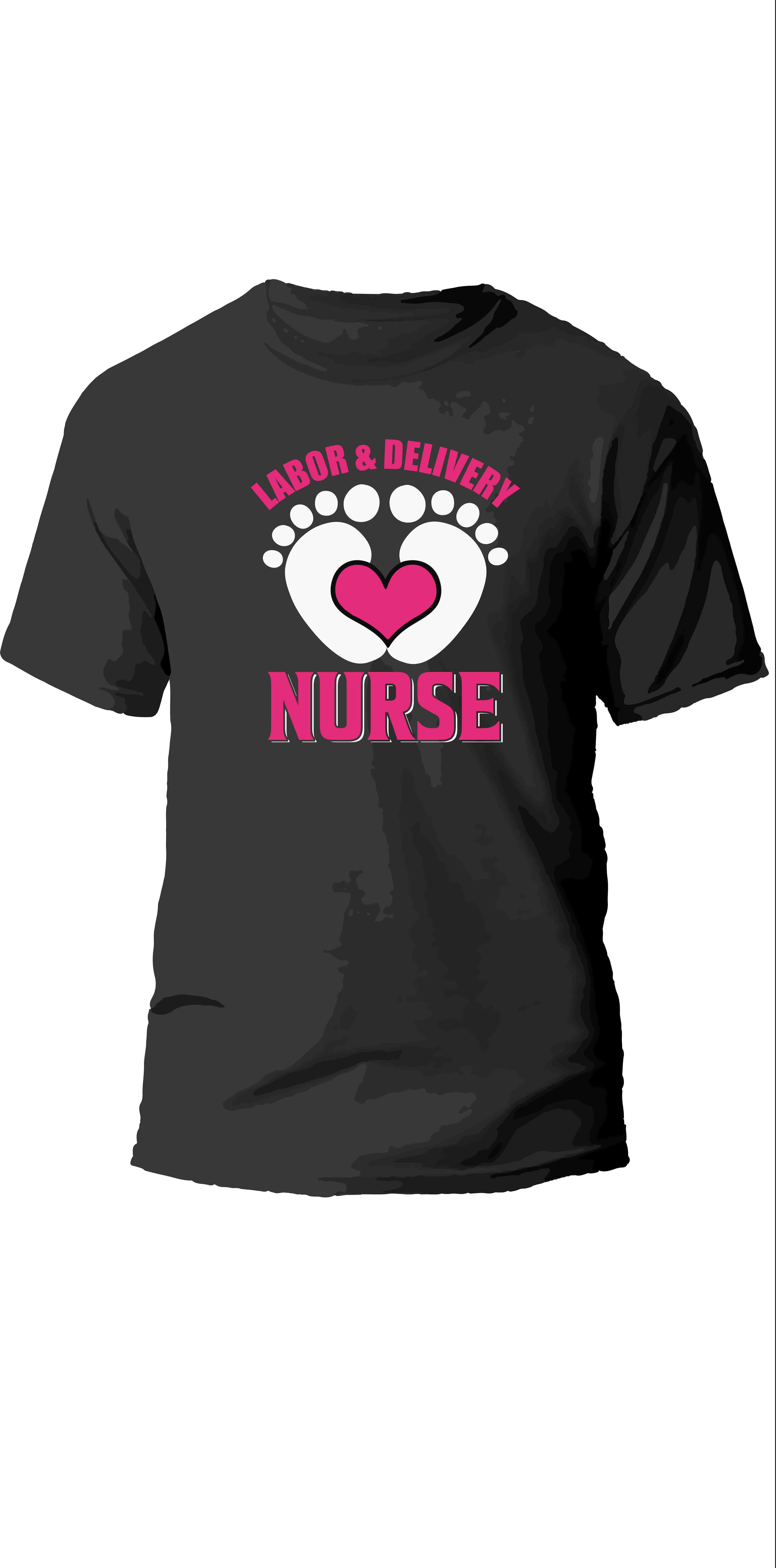 labor & delivery nurse typography printed t shirts