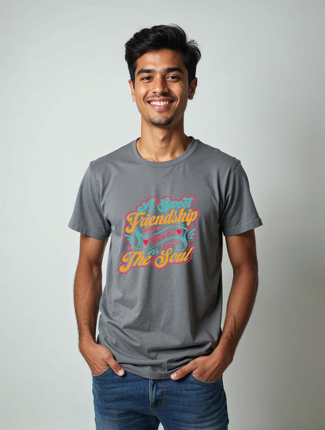 a sweet friendship refreshes the soul Unisex Printed Graphic T-Shirt
