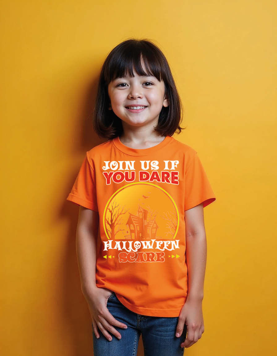 Thumbnail: join us if you dare halloween scare Urban Unisex Printed Graphic T-Shirt