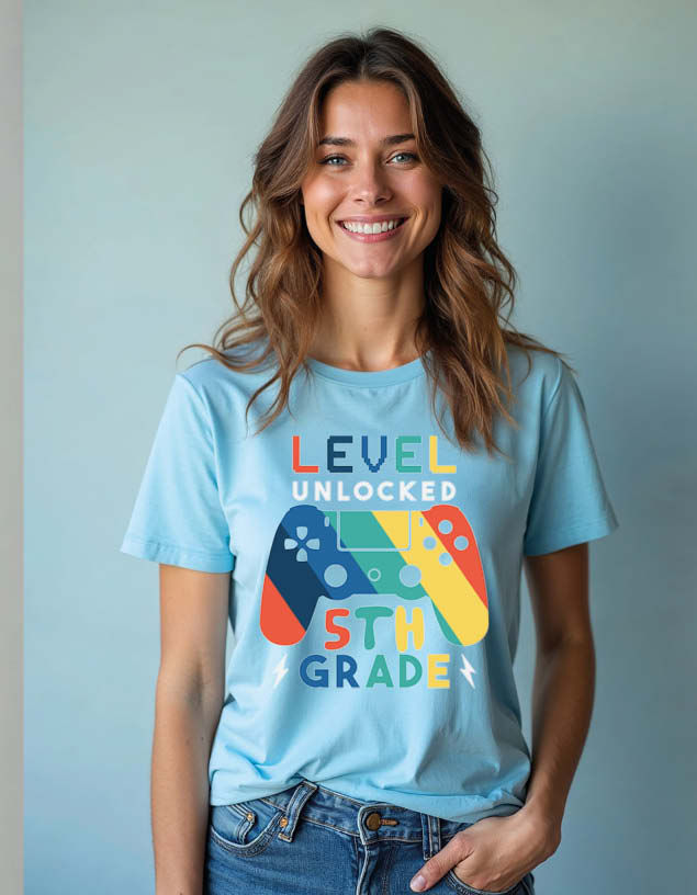 Thumbnail: level unlocked 5th grade Urban Unisex Printed Graphic T-Shirt