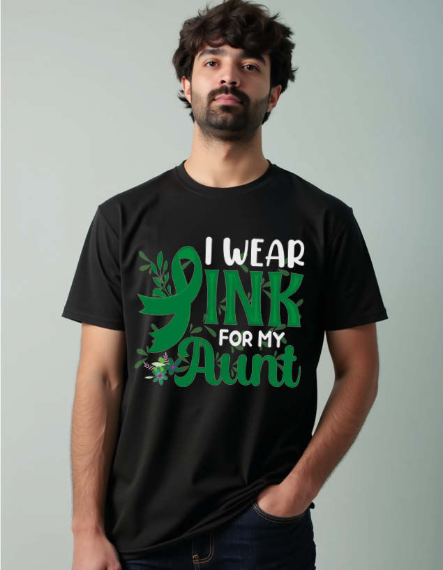 Thumbnail: i wear ink for my aunt Unisex Printed Graphic T-Shirt For Mens Womens & Kids