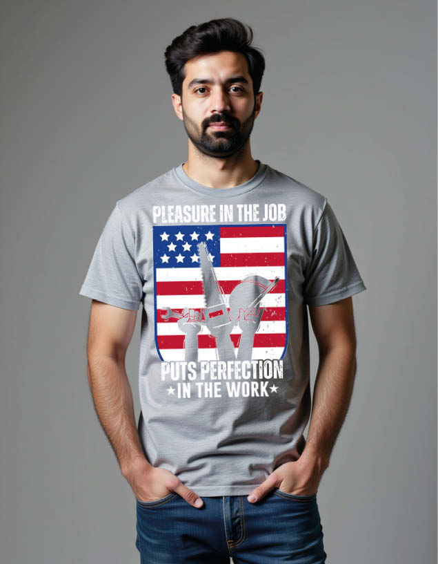 Thumbnail: pleasure in the job puts perfection in the work Unisex Printed Graphic T-Shirt
