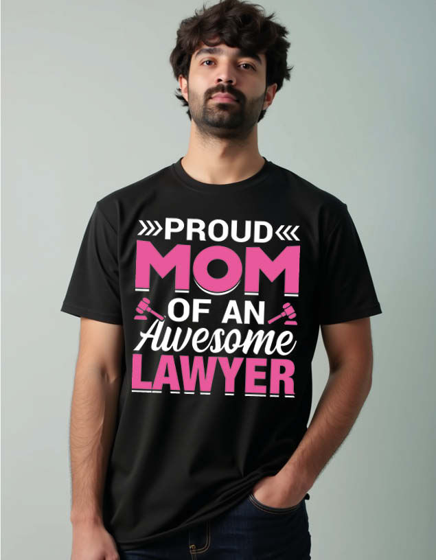 Thumbnail: proud mom of an awesome lawyer Unisex Printed Graphic Tees For Mens Womens &kids