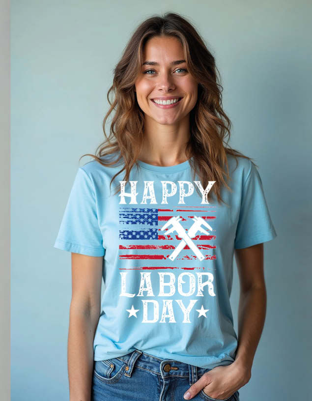 Thumbnail: happy labor day Unisex Printed Graphic T-Shirt For Mens Womens & Kids