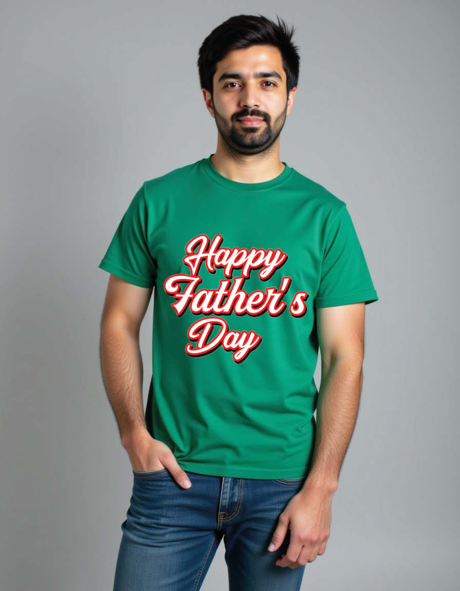 Thumbnail: Happy fathers day Unisex Printed Graphic T-shirt