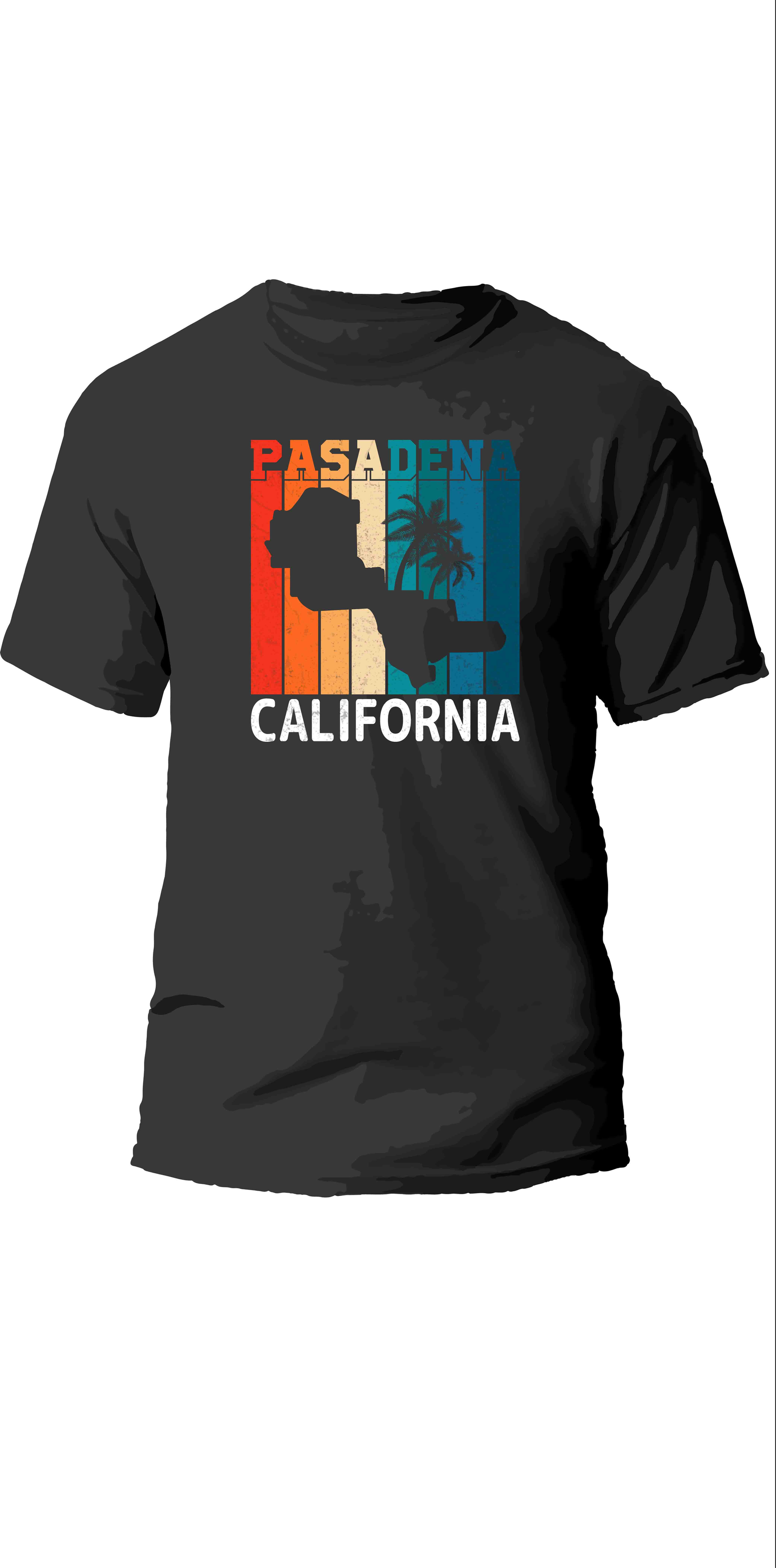 pasadena colifornia typography printed t shirts