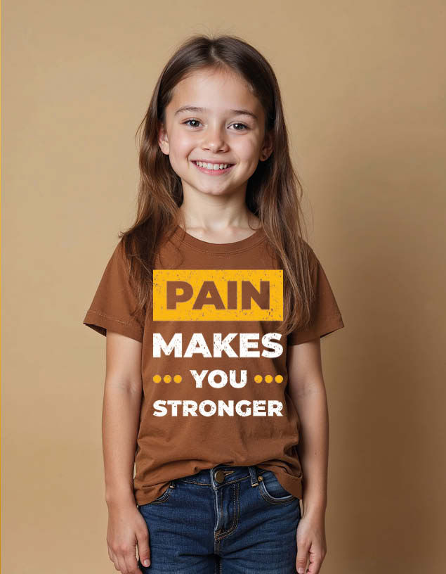 Thumbnail: pain makes you stronger Unisex Printed Graphic T-Shirt For Mens Womens & Kids