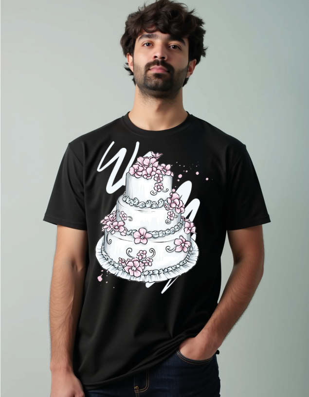 Wedding Cake Unisex Printed Graphic T-Shirt For Mens, Womens & Kids