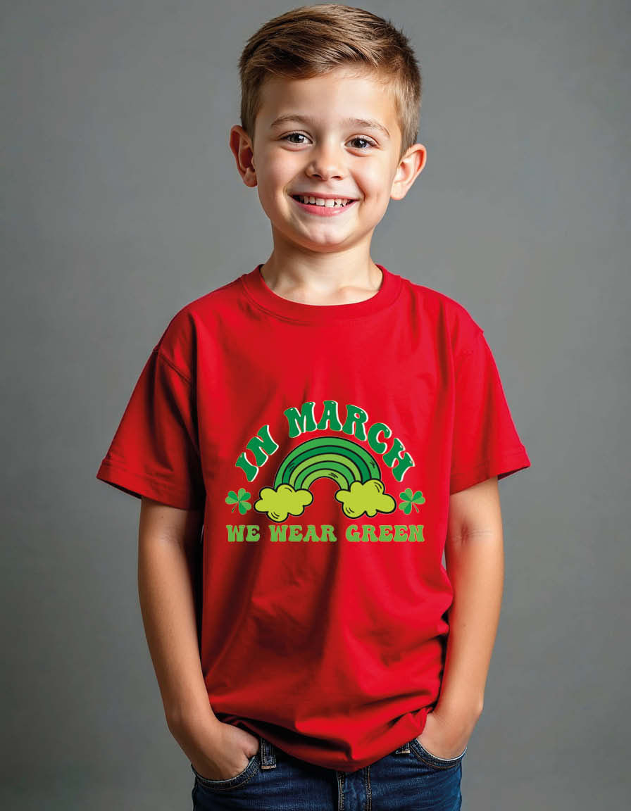 in march we wear green Unisex Printed Graphic T-Shirt For Mens, Womens & Kids