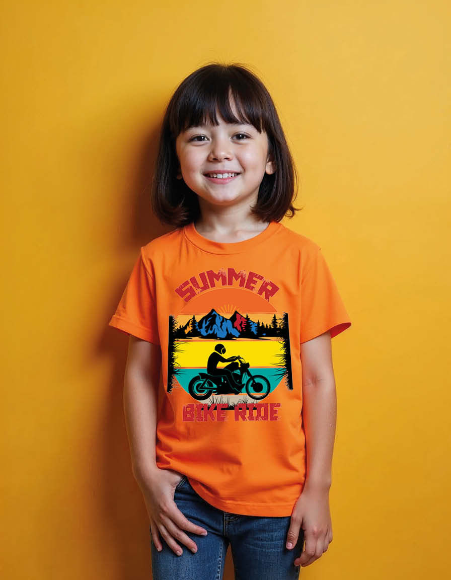 Thumbnail: summer bike ride Unisex Printed Graphic T-Shirt For Mens, Womens & Kids