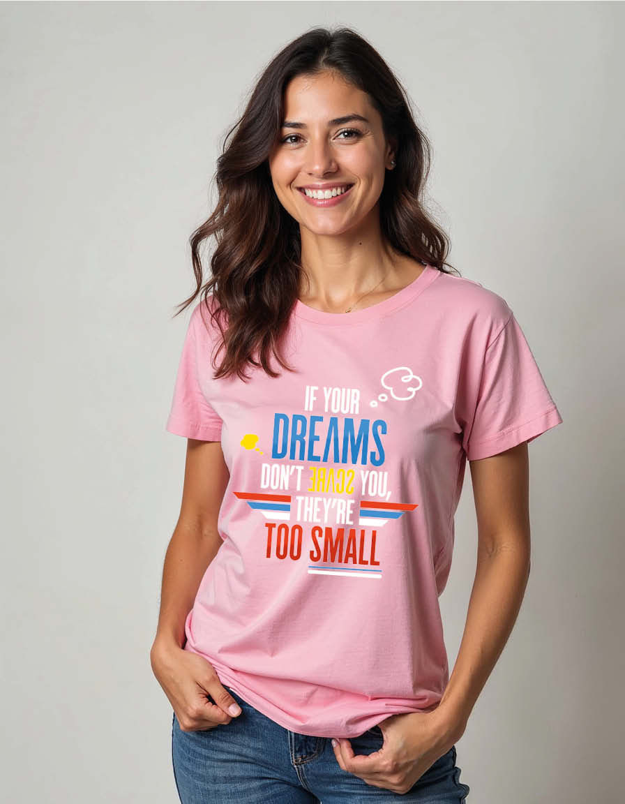 Thumbnail: if your dreams don't scare you they're too small Unisex Printed Graphic T-Shirt