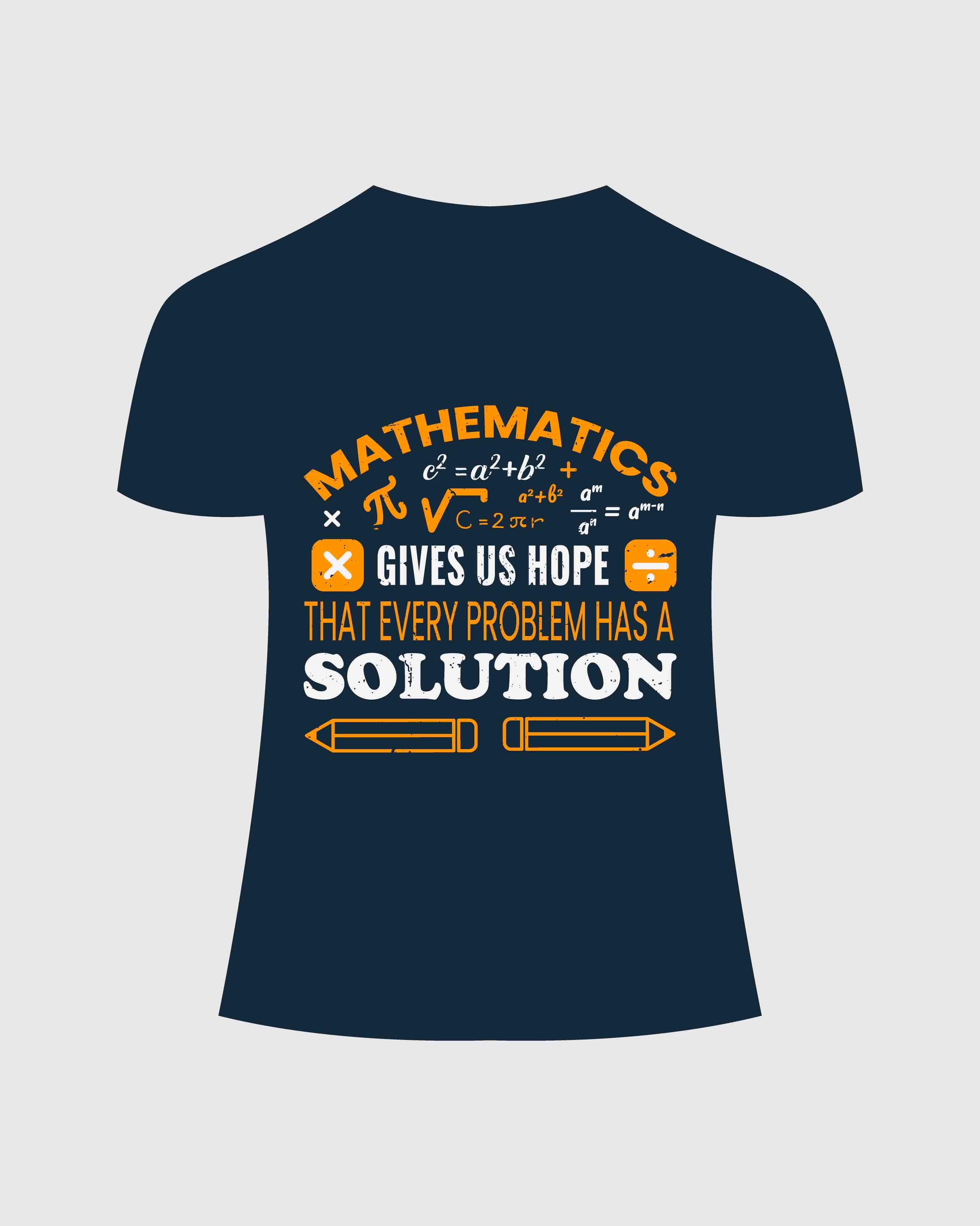 mathematic give us hope solution typography printed t shirts