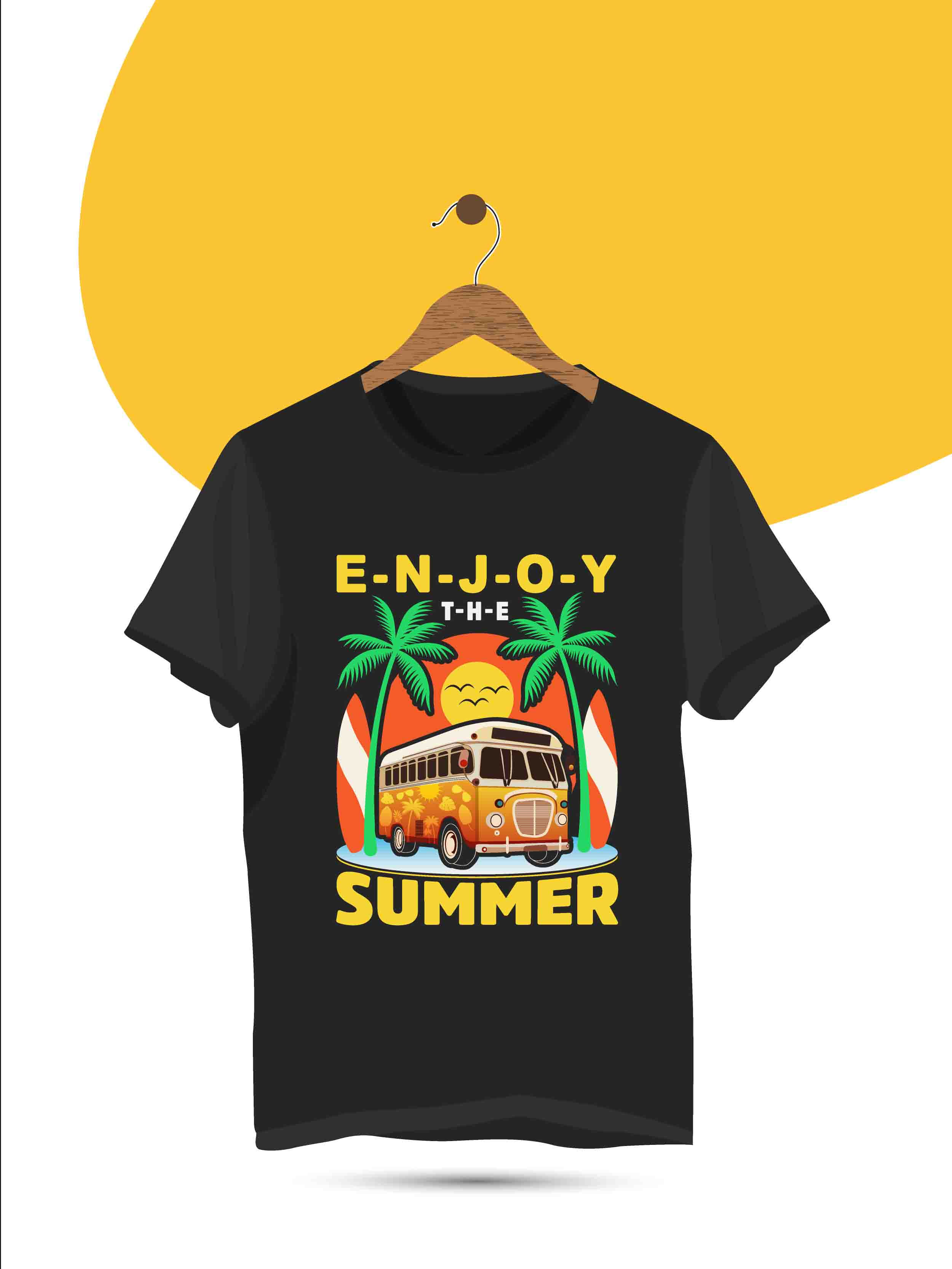 Enjoy the summer typography printed t shirts