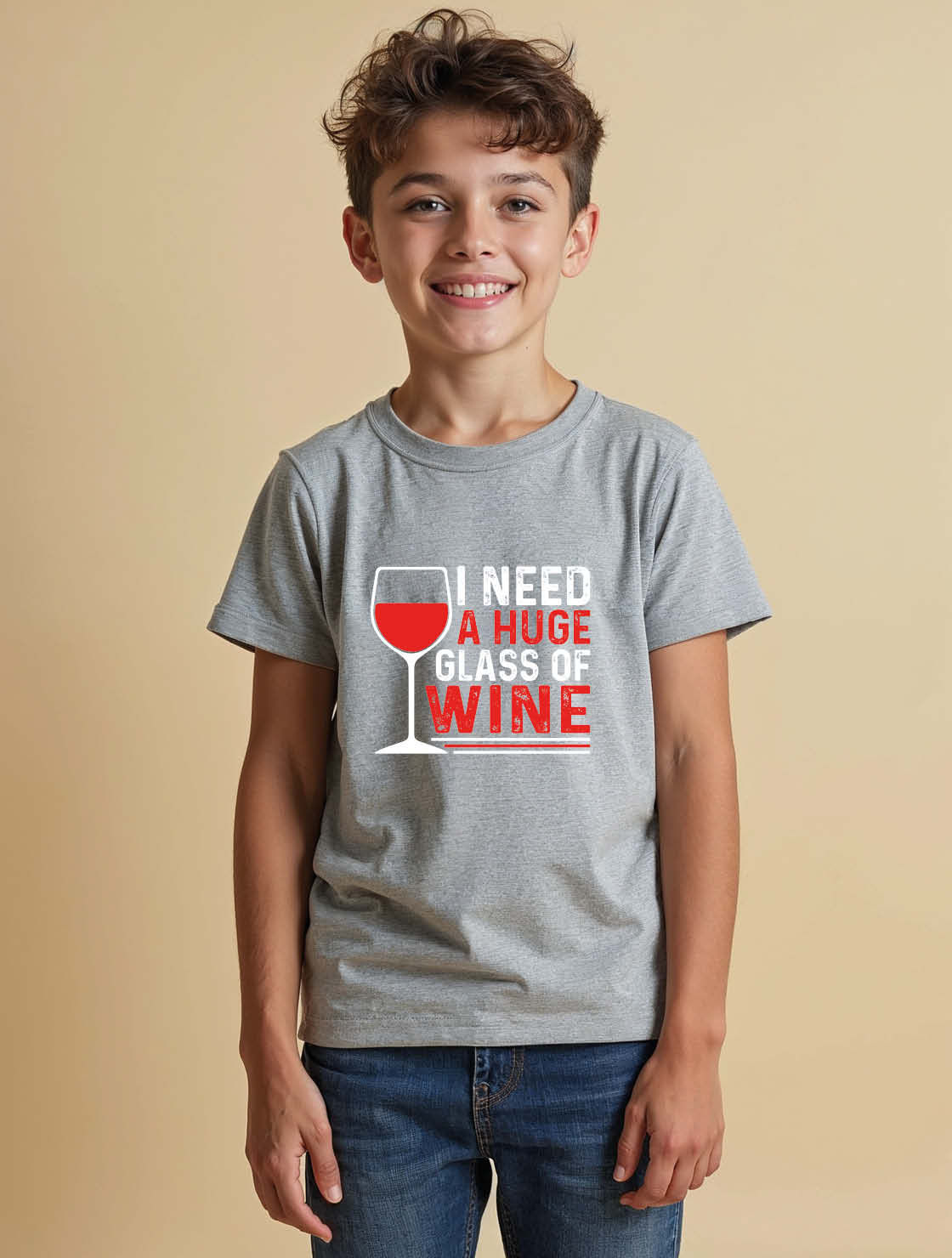 i need a huge glass of wine Unisex Printed Graphic T-Shirt For Women, Men & Kids