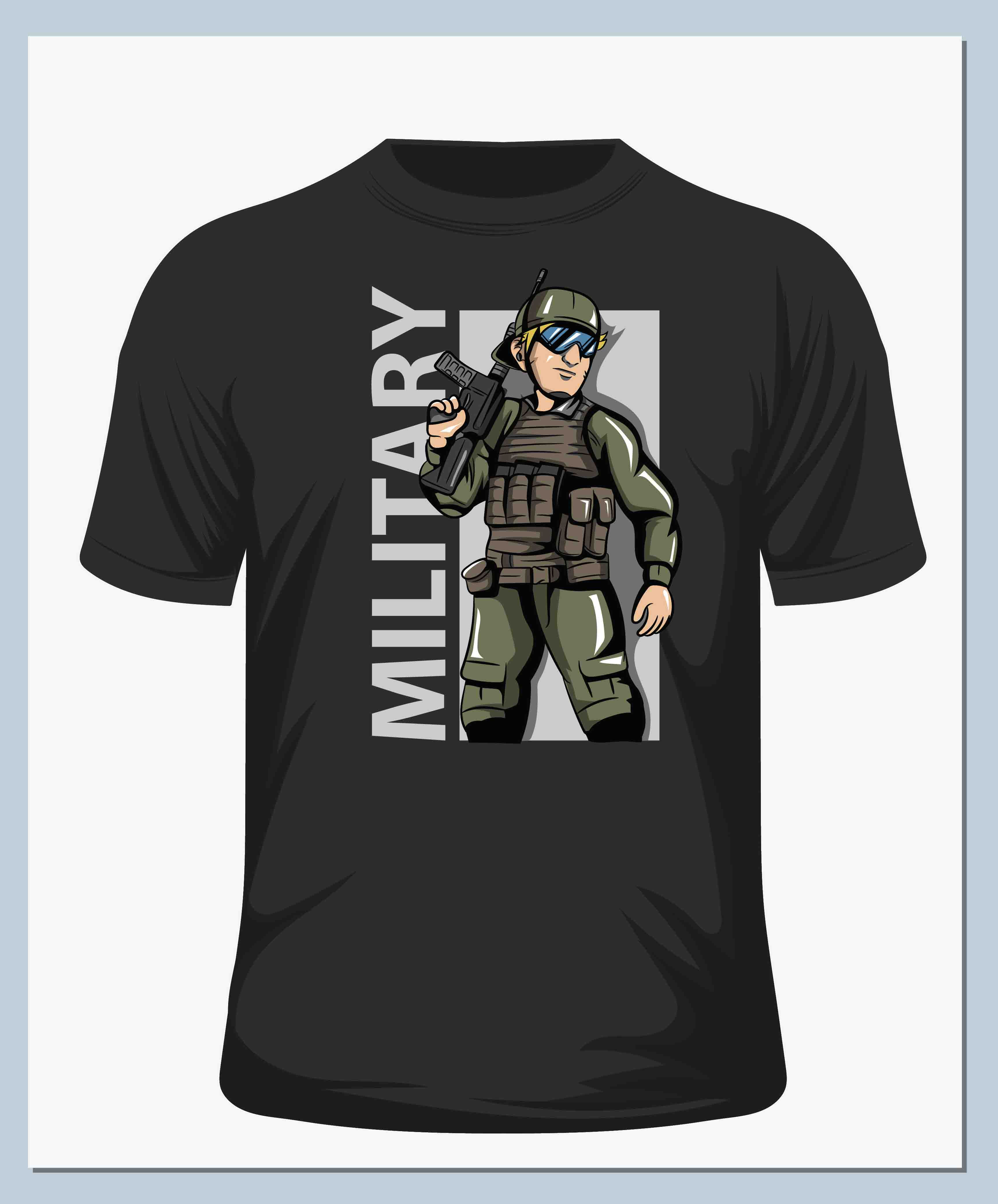 military typography printed t shirts