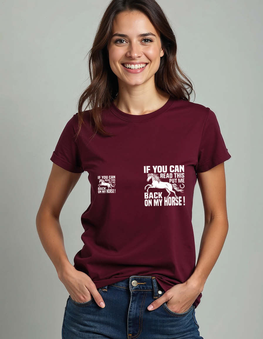 i you can read this put me back on my horse Unisex Printed Graphic T-Shirt