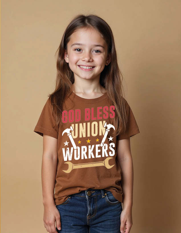 Thumbnail: god bless union workers Unisex Printed Graphic T-Shirt For Mens Womens & Kids