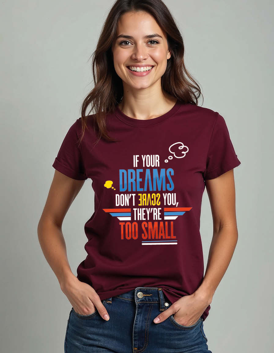Thumbnail: if your dreams don't scare you they're too small Unisex Printed Graphic T-Shirt