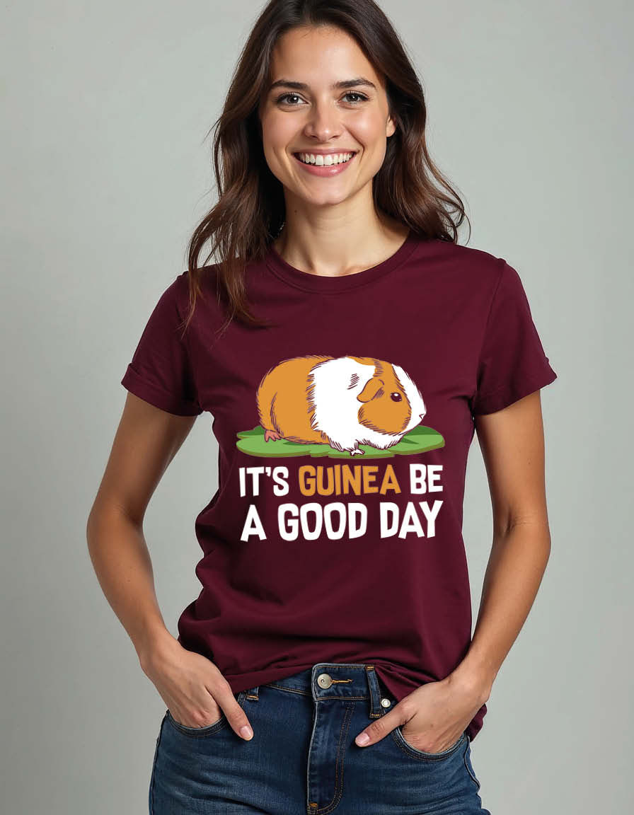 Thumbnail: it's guinea be a good day Unisex Printed Graphic T-Shirt for Mens,Womens & Kids