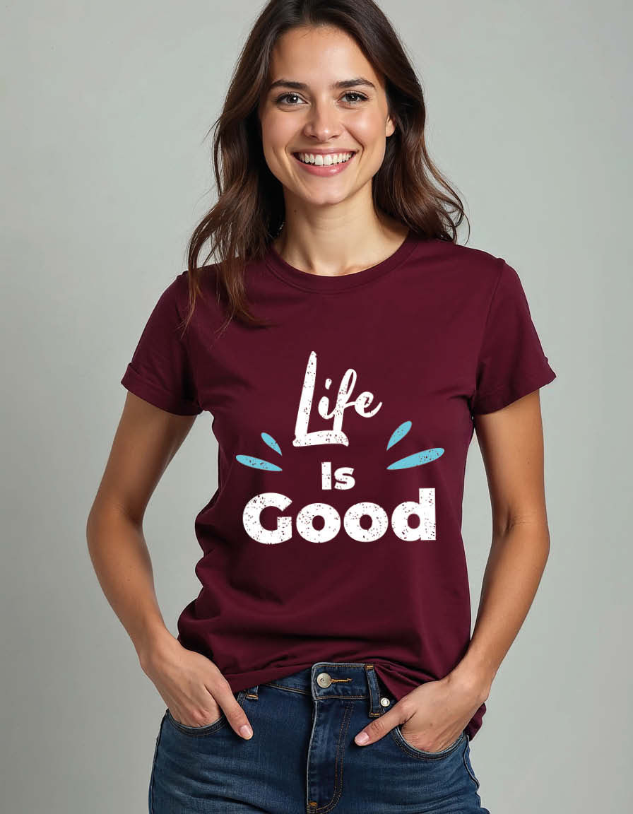 Thumbnail: Life is good Unisex Printed Graphic T-shirt
