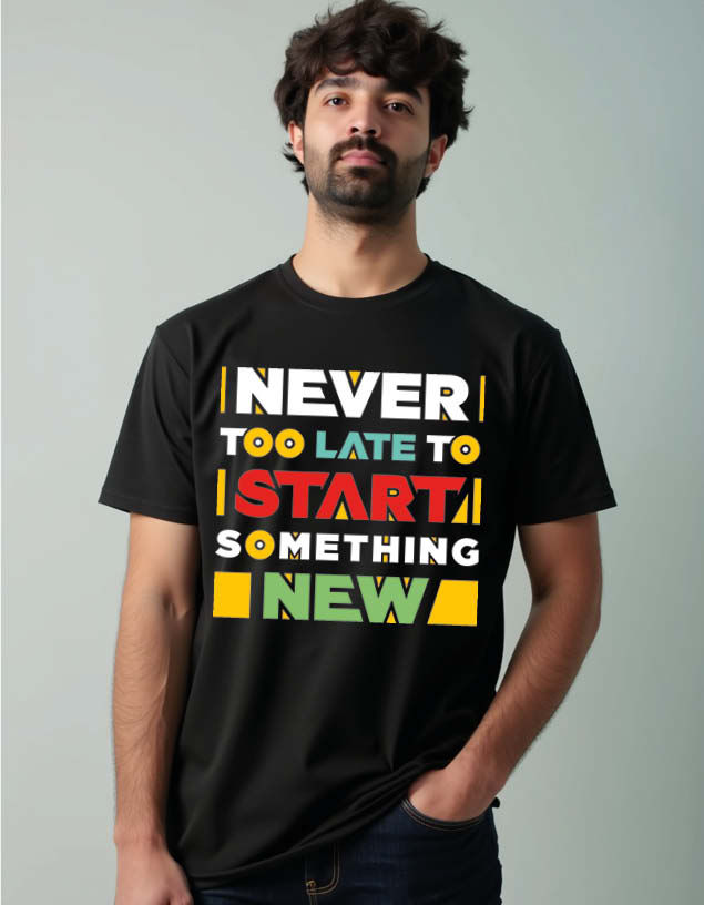 Thumbnail: never too late to start something new Unisex Printed Graphic T-Shirt