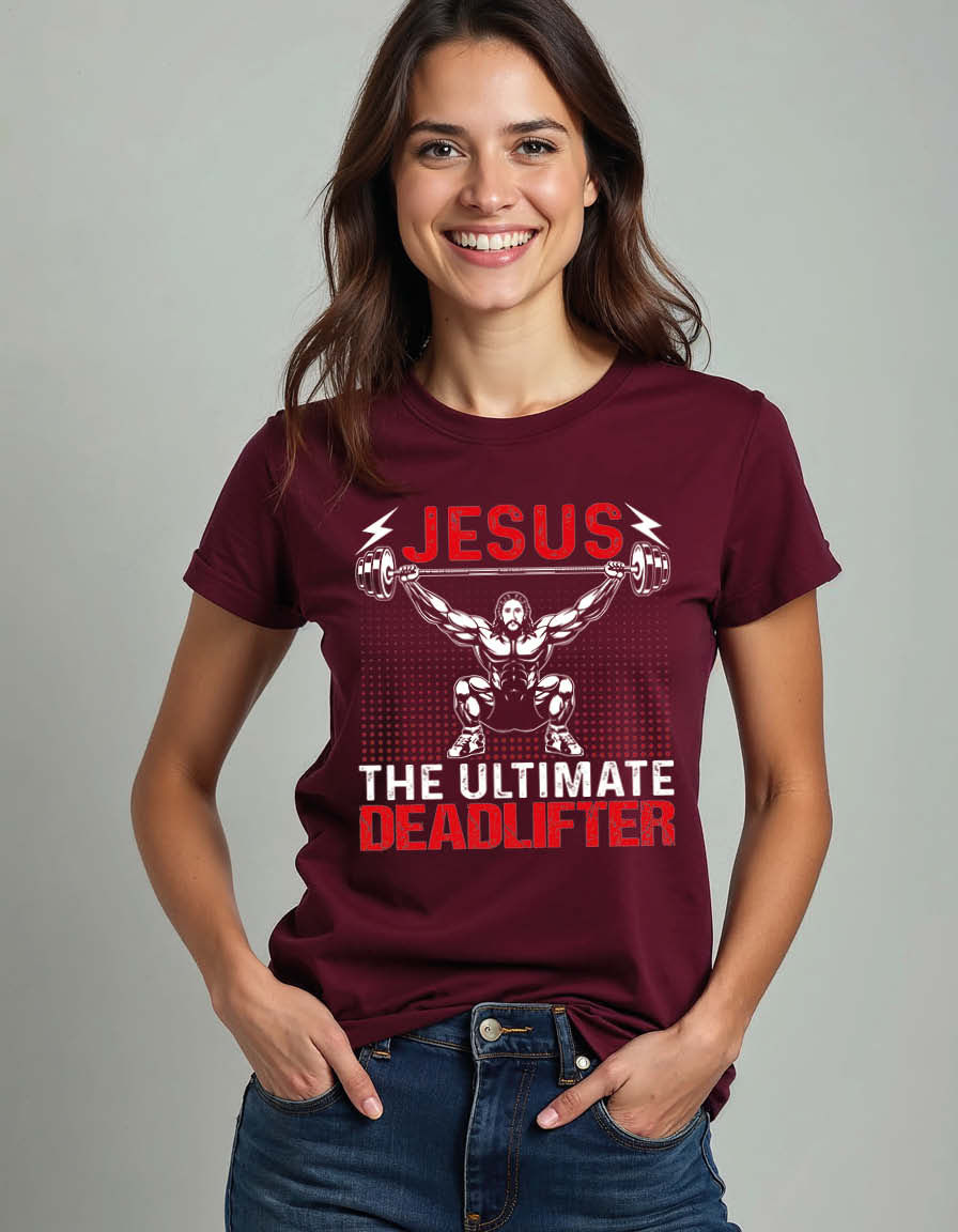 Thumbnail: jesus the ultimate deadlifter Classic Unisex Printed Graphic T-Shirt
