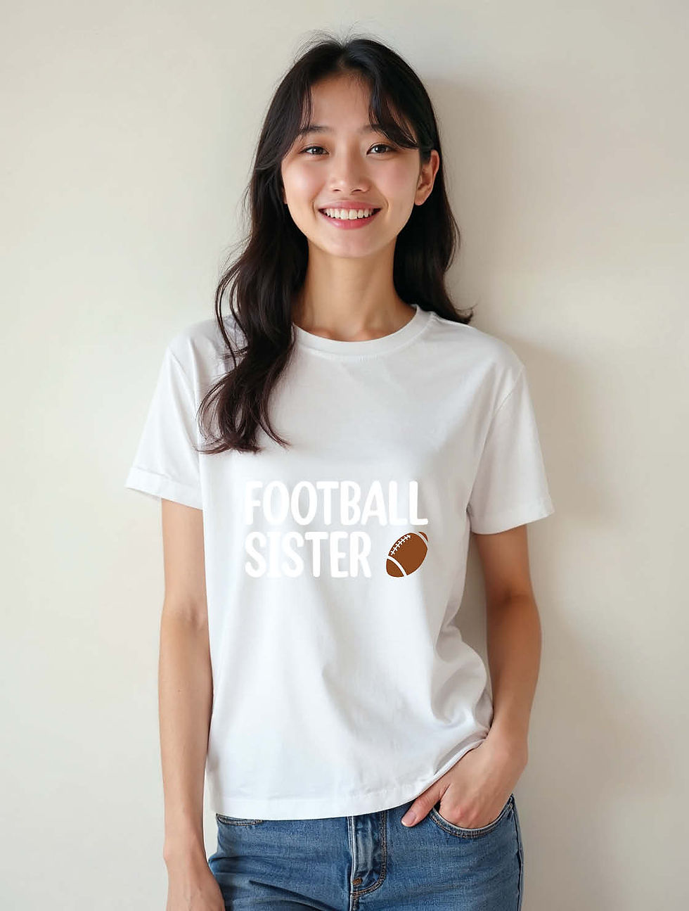Thumbnail: football sister Unisex Printed Graphic T-Shirt For Women, Men & Kids