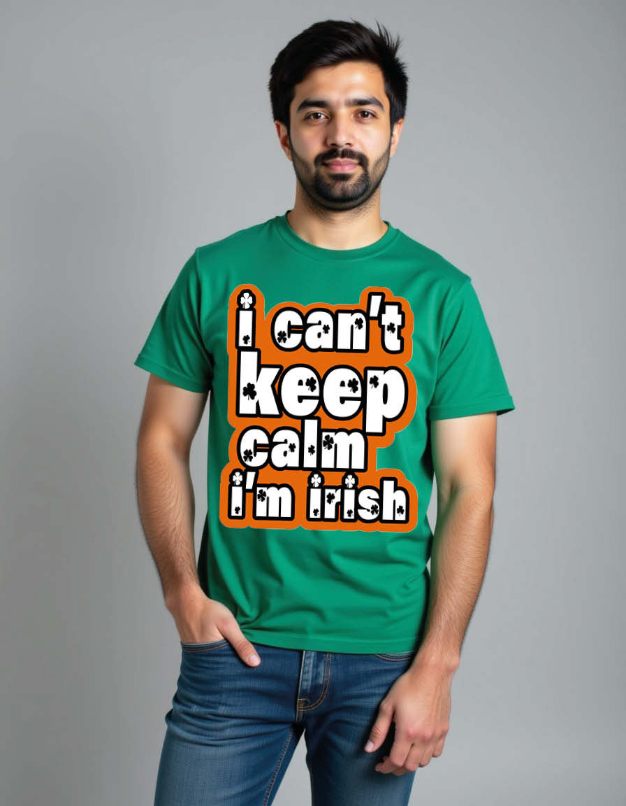 Thumbnail: i can't keep calm i'm irish Unisex Printed Graphic Tees For Mens, Womens & Kids