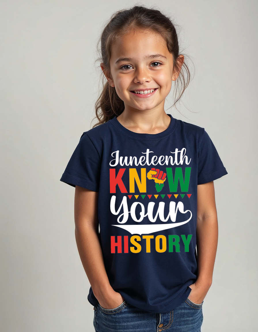 juneteenth know your history Vintage Unisex Printed Graphic T-Shirt